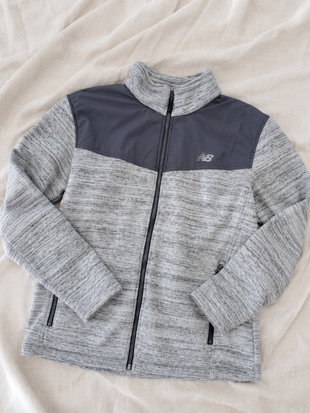 New Balance Men’s Large Full Zip Jacket Heather Gray Athletic Running Golf